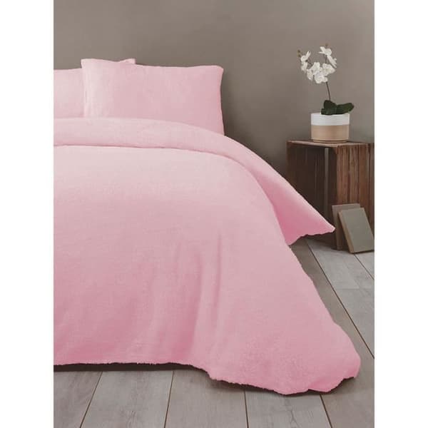 Snuggle Sängkläder Teddy Fleece Sängkläder Set - King, Rosa