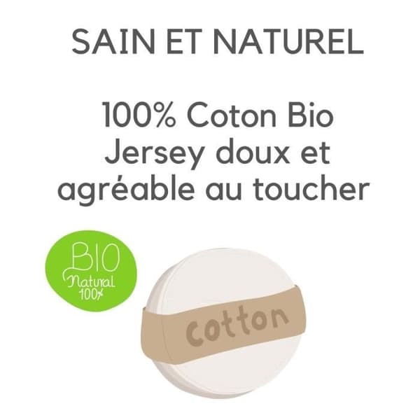 Set med 3 lakan i ekologisk bomull för 32x72 säng - EASY DORT - Jersey - Naturlig ecru - Oekotex certifierad