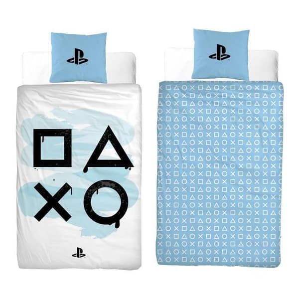 Lakan - Playstation - Spray/Tag - Blå - Tvättbar - Inredning