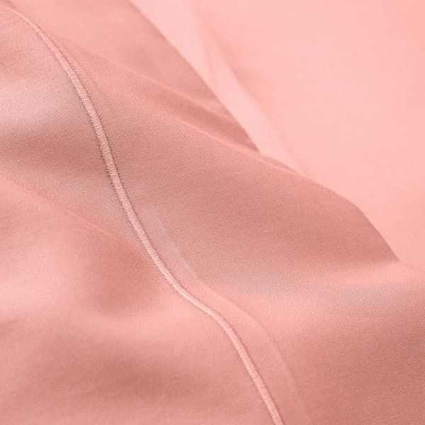 Kammad bomull percal platt lakan "Julian" alla storlekar Pure Cotton - Julian Powder Pink - 270 x 300 cm för king size säng