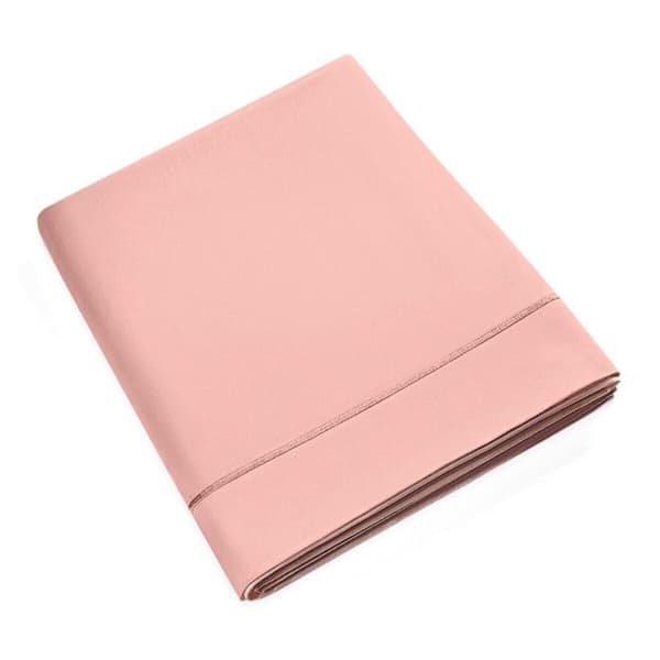 Kammad bomull percal platt lakan "Julian" alla storlekar Pure Cotton - Julian Powder Pink - 270 x 300 cm för king size säng