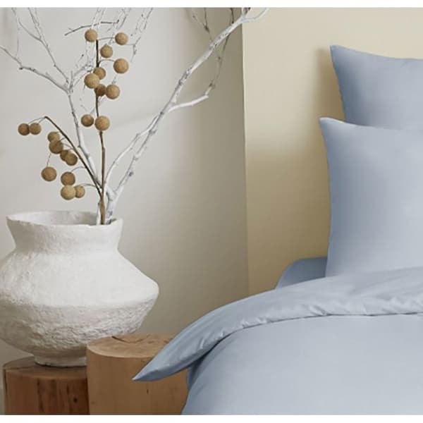 Komplett paket 4 stycken unicolor Sky Blue påslakan för säng 90 x 190 cm