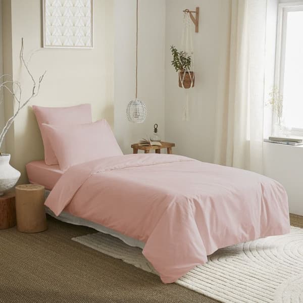 Komplett förpackning 4 st unicolor Rose påslakan till säng 90 x 190 cm