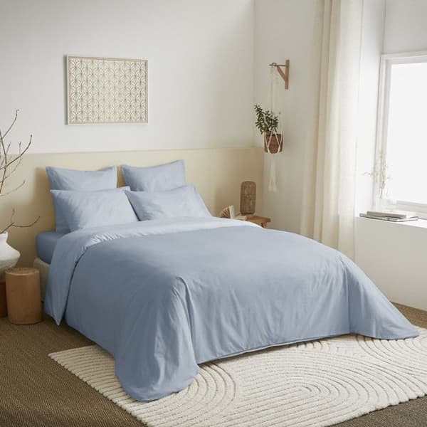 Komplett förpackning 6 stycken unicolor Sky Blue påslakan för säng 180 x 200 cm "King size"