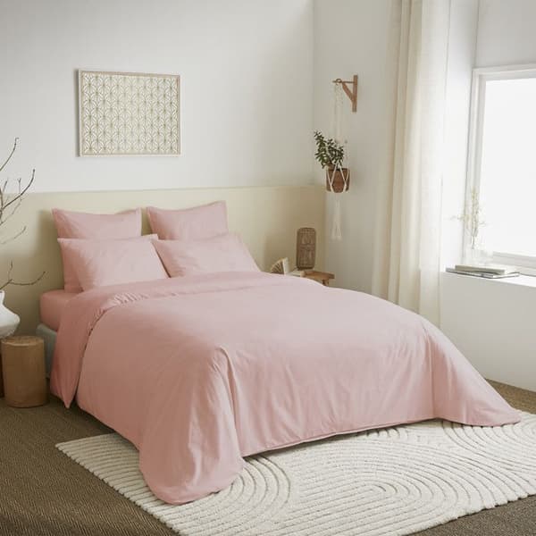 Komplett förpackning 6 stycken unicolor Rose påslakan för säng 180 x 200 cm "King size"