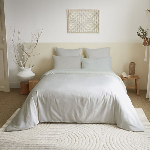 Komplett paket 6 stycken unicolor Grå påslakan för säng 140 x 190 cm