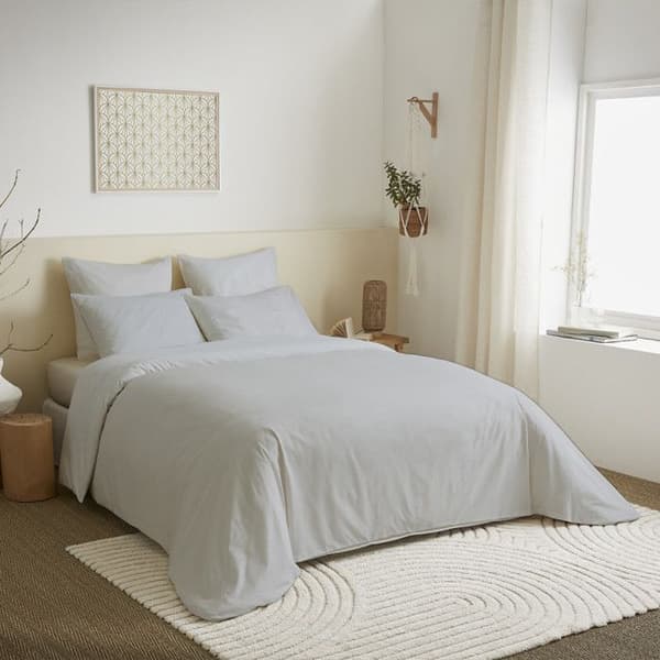 Komplett paket 6 stycken unicolor Grå påslakan för säng 140 x 190 cm