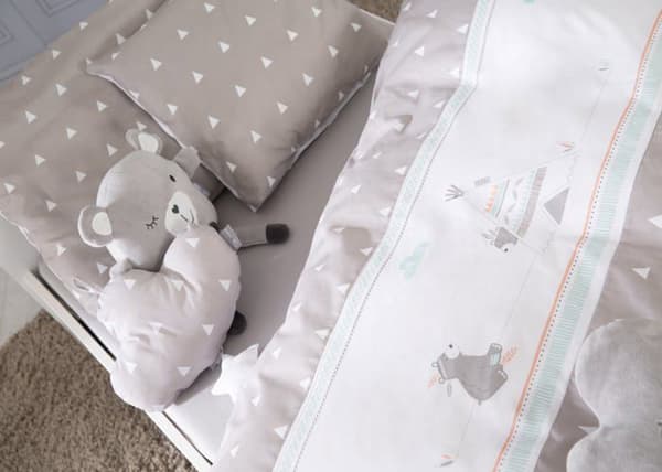 ROBA "Indibaer" Babybäddset i bomull - Påslakan 100x135 cm + örngott 40x60 cm