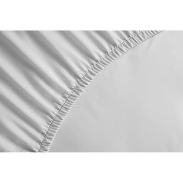 LOVELY HOME Monterat ark 100% bomull 160x200cm - hatt 35 cm - vit