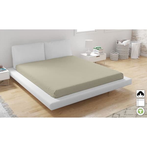 Enkelt påslakan för 2 personer 140x200cm i ekologisk bomull (140x200 - Beige)