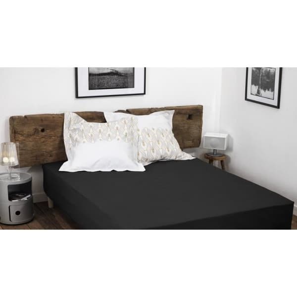 Bäddmadrass - HOME LINGE PASSION - Svart - 180x200 cm - 100% bomull - Mjukhet 25 cm