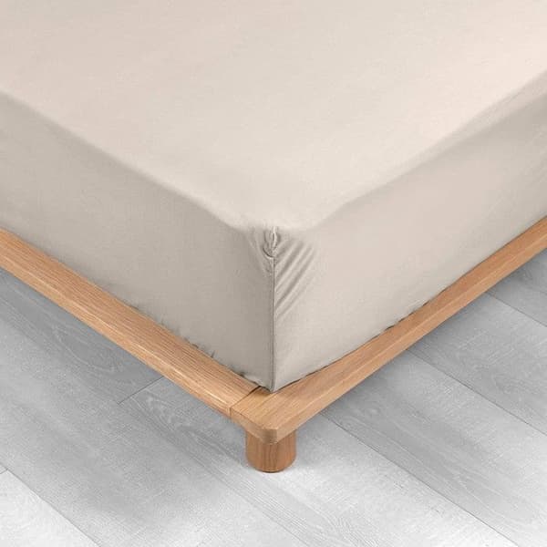 Drap Housse Percale - Bonnet 30 Cm - 160x200cm - Ljust Naturbrun
