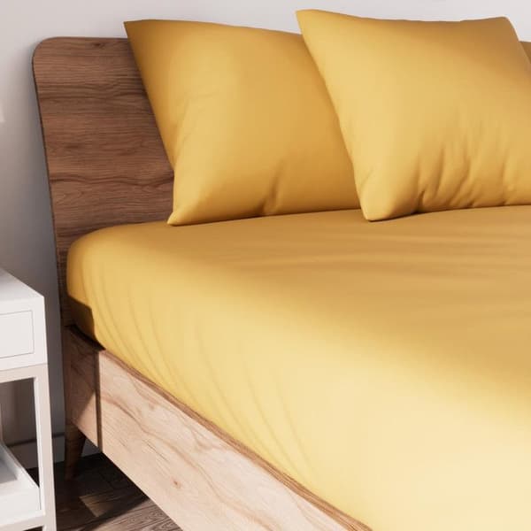 Lakan i bomull 90x190 cm senap JERSEY, av Soleil d'ocre