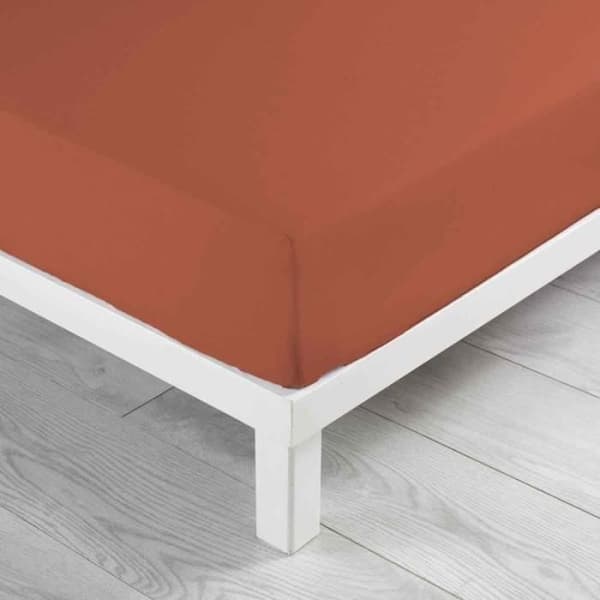 Lakan i bomull "linette" 160x200cm Terracotta Orange