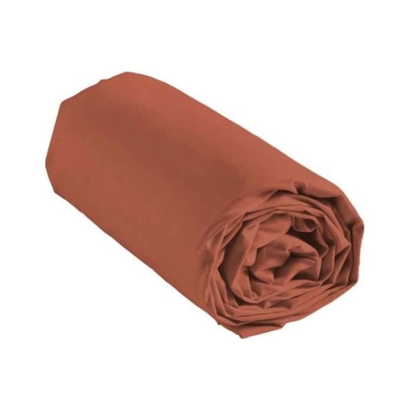 Lakan i bomull "linette" 160x200cm Terracotta Orange