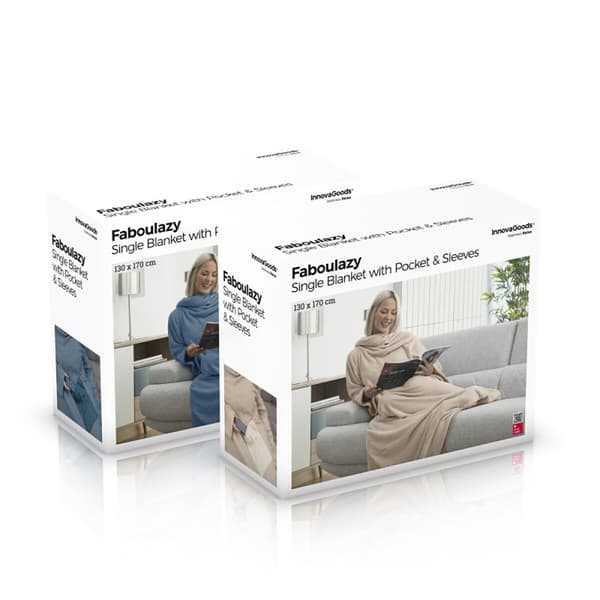 Yhden hengen hihallinen viltti keskitaskulla Faboulazy InnovaGoods - Beige