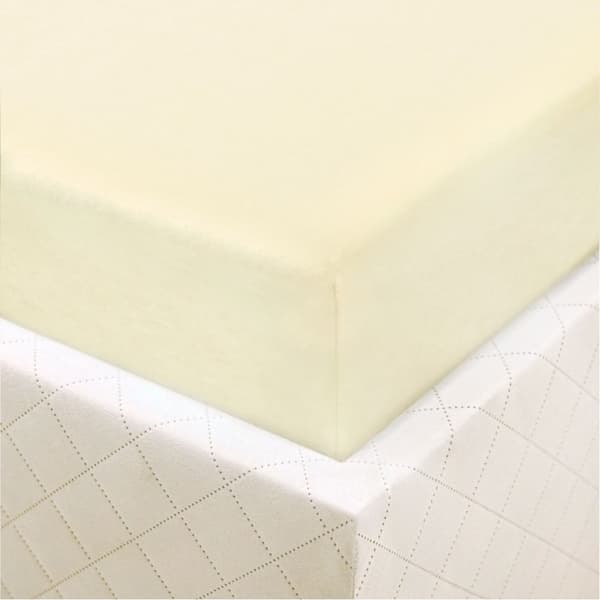 Påslakan i bomull, jersey 90x200, beige