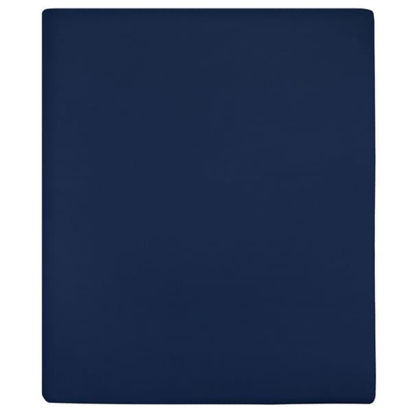 Dra-på-lakan jersey 2 st marinblå 90x200 cm bomull