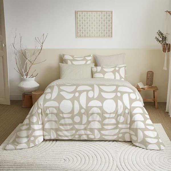 Komplett vändbart påslakanspaket för säng 180 x 200 cm "King size" Mykonos naturell