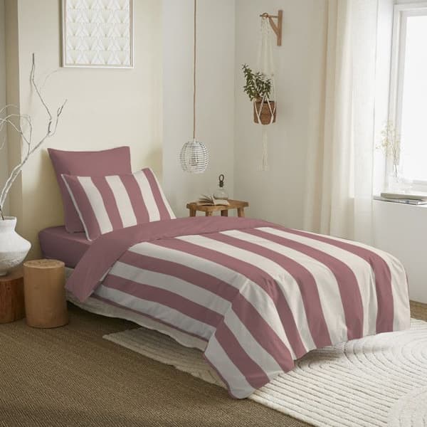 Komplett vändbart påslakanspaket för säng 90 x 190 cm Deauville lila