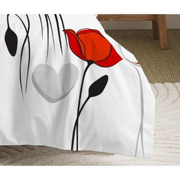 Komplett vändbart påslakanspaket för säng 140 x 190 cm Coquelicot