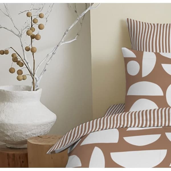 Komplett pack vändbart påslakan för säng 90 x 190 cm Mykonos sienna