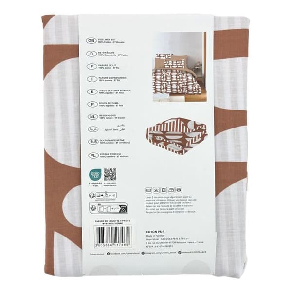 Komplett pack vändbart påslakan för säng 90 x 190 cm Mykonos sienna