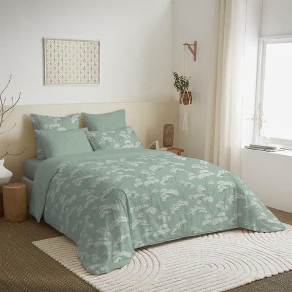 Komplett vändbart påslakanspaket för säng 140 x 190 cm Landskap Mint