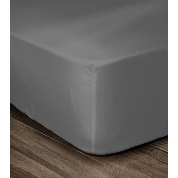 LOVELY HOME Monterat ark 100% bomull 160x200cm - hatt 35 cm - mörkgrå