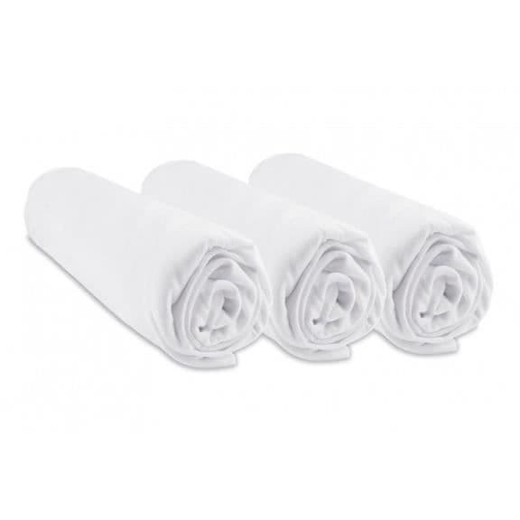 Set med 3 bambu-passade lakan för bassin 32x72 - EASY DORT - Vit - Baby - Rektangulär