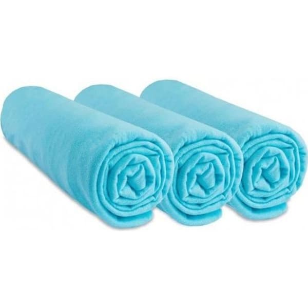 Babyskyddslakan 60x120 cm - EASY DORT - Set med 3 - 100 % bomull - Turkos - Mjuk och stretchig