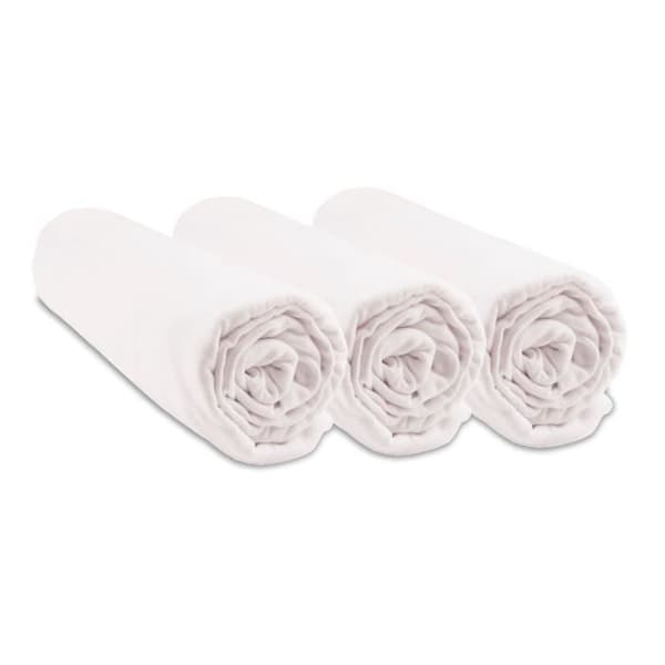 Set med 3 lakan i ekologisk bomull - EASY DORT - 40x80 - Vit