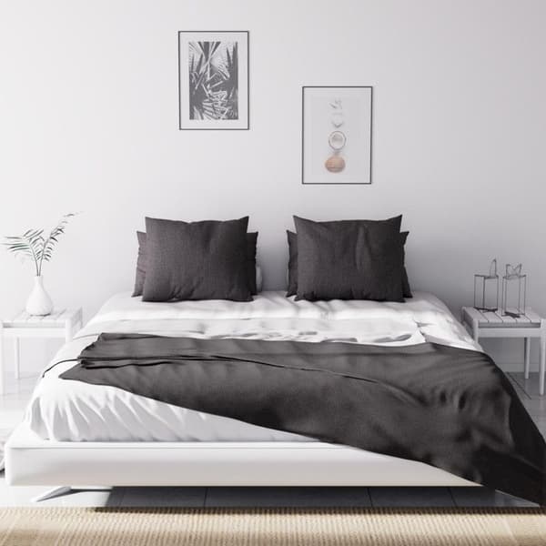 Sängkast - Soleil d'Ocre - Adèle - 240x220 cm - Antracit - Fina ton-i-ton-ränder
