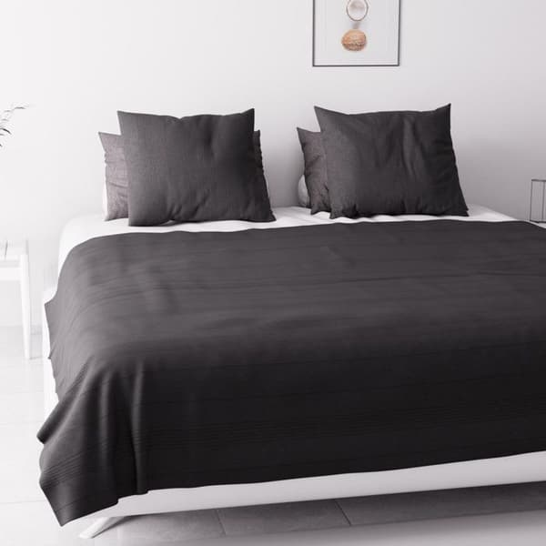 Sängkast - Soleil d'Ocre - Adèle - 240x220 cm - Antracit - Fina ton-i-ton-ränder