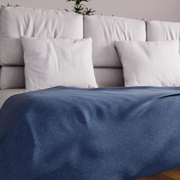 Sängöverkast - Adèle - Blå - 180x220 cm - 70% bomull - Maskintvättbar