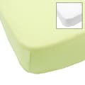 Miniatyrbild 1 av 3: BABYCALIN 2 Babyskyddslakan Vit Grön 70 x 140 cm - Jersey - 130gr/m²