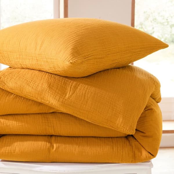 Komplett förpackning 4 stycken "Noah" bomullsgaze 260 x 240 för dubbelsäng 180 cm King size - Noah Curry