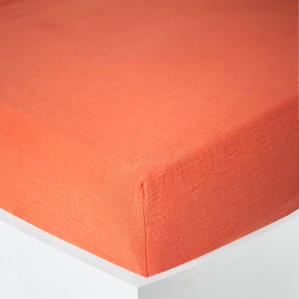 "Noah" påslakan alla storlekar "Cotton Gauze" - Noah Terracotta - 180 x 200 cm 30 cm keps