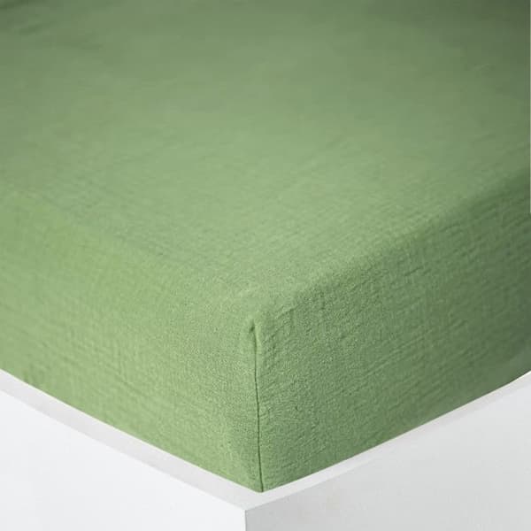 "Noah" påslakan alla storlekar "Cotton Gauze" - Noah Olive - 180 x 200 cm 30 cm keps