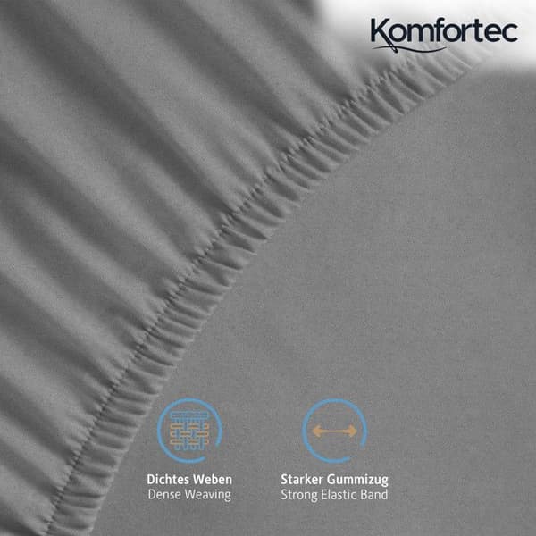 Komfortec Jersey Fitslakan 90x200 cm, 100% bomull, grå