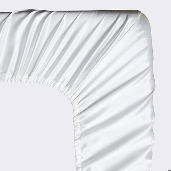 Lakan 160x200cm Vit satinhuv 30 cm Mönster sidenlakan Lakan 160 x 200cm Vanligt Slät Andas för tjock madrass