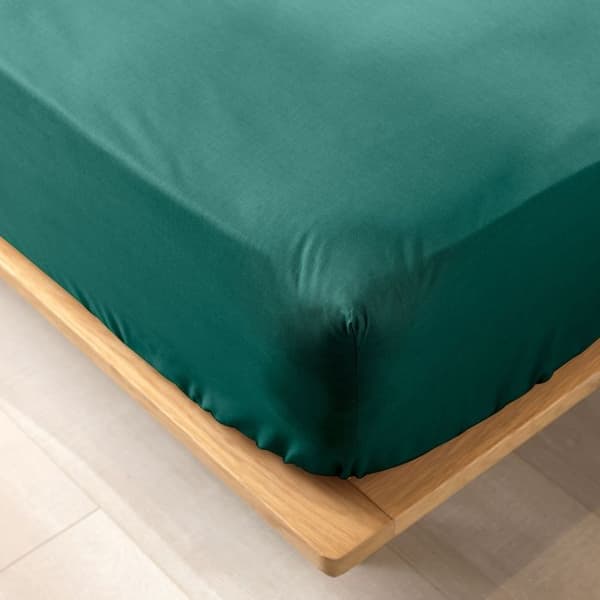 Lakan i ekologisk bomull - PARIS PRIX - 160x200 cm - Smaragdgrön - Mjuk och bekväm