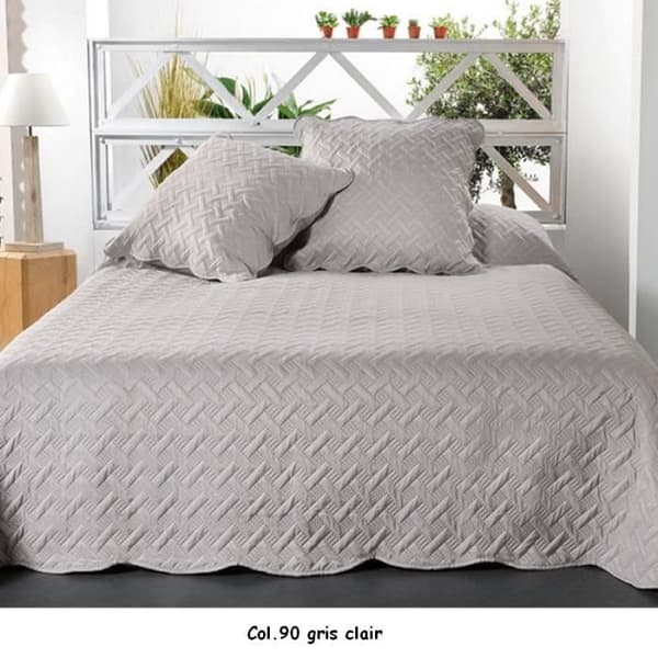 Boutis och örngott - CALIFORNIE - Pärlgrå - 230 x 250 cm - 100 % polyester - Tvättbar