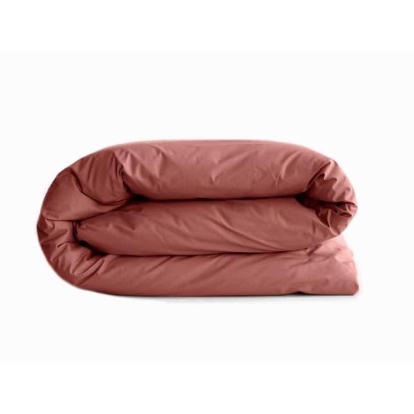 "Manoir" påslakan ren percale kammad långfiber bomull 80 trådar/cm² Sydvind - Persika - Påslakan 260 x 240 cm