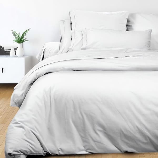 Platt bomullslakan 240x300 cm PERCALE vit, av Soleil d'ocre