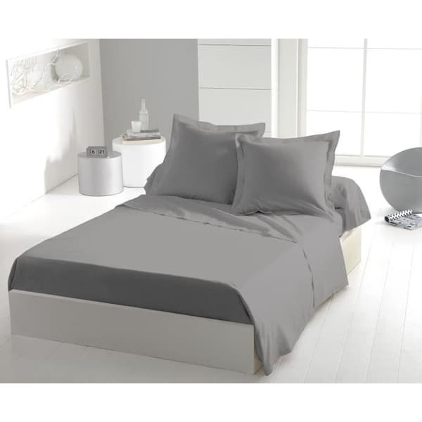 Platt lakan - HEM LINGE PASSION - 180 x 290 cm - 1 person - Ljusgrå