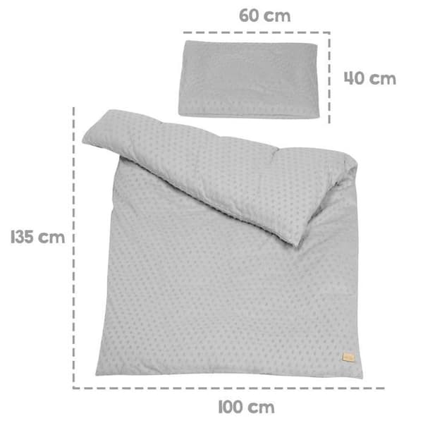 ROBA Lil Planet Organic Babybäddset - Påslakan 100x135 + Örngott 40x60 - Silvergrå