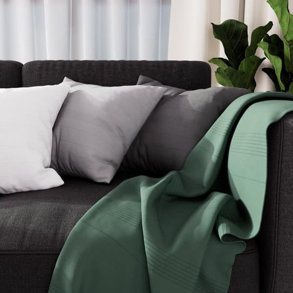 Sängöverdrag - Ockergul Sol - Adèle - 180x220 cm - Grön - 70% Bomull - 30% Polyester