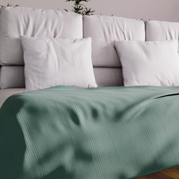 Sängöverdrag - Ockergul Sol - Adèle - 180x220 cm - Grön - 70% Bomull - 30% Polyester
