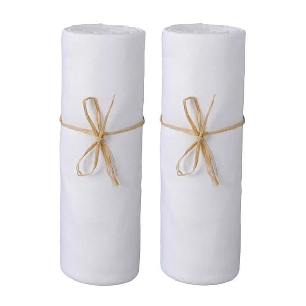 Set med 2 spjälskydd 60 x 120 cm / 100% bomull / 57 trådar/cm² - 1 vit + 1 vit